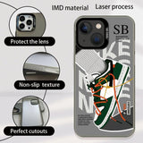 Vintage Sports Shoes Case Compatible With Iphone 13/14, Cool Brand Funny Sb Sneaker Phone Case For Boys Girls, Non-Slip Shockproof Protective Rubber Cover Grey