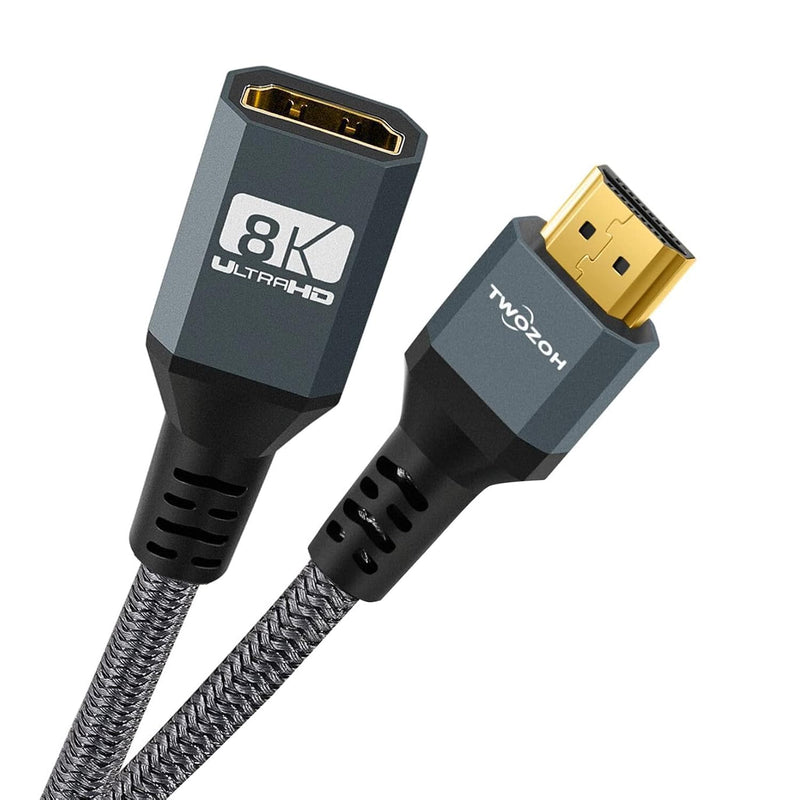 8K Hdmi Extension Cable, Hdmi 2.1 Male To Female Cable, Nylon Braided Hdmi Ext