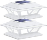 2 Pack Solar Post Lights Outdoor 2 Modes Warm Cool White Fence Deck Cap Lights