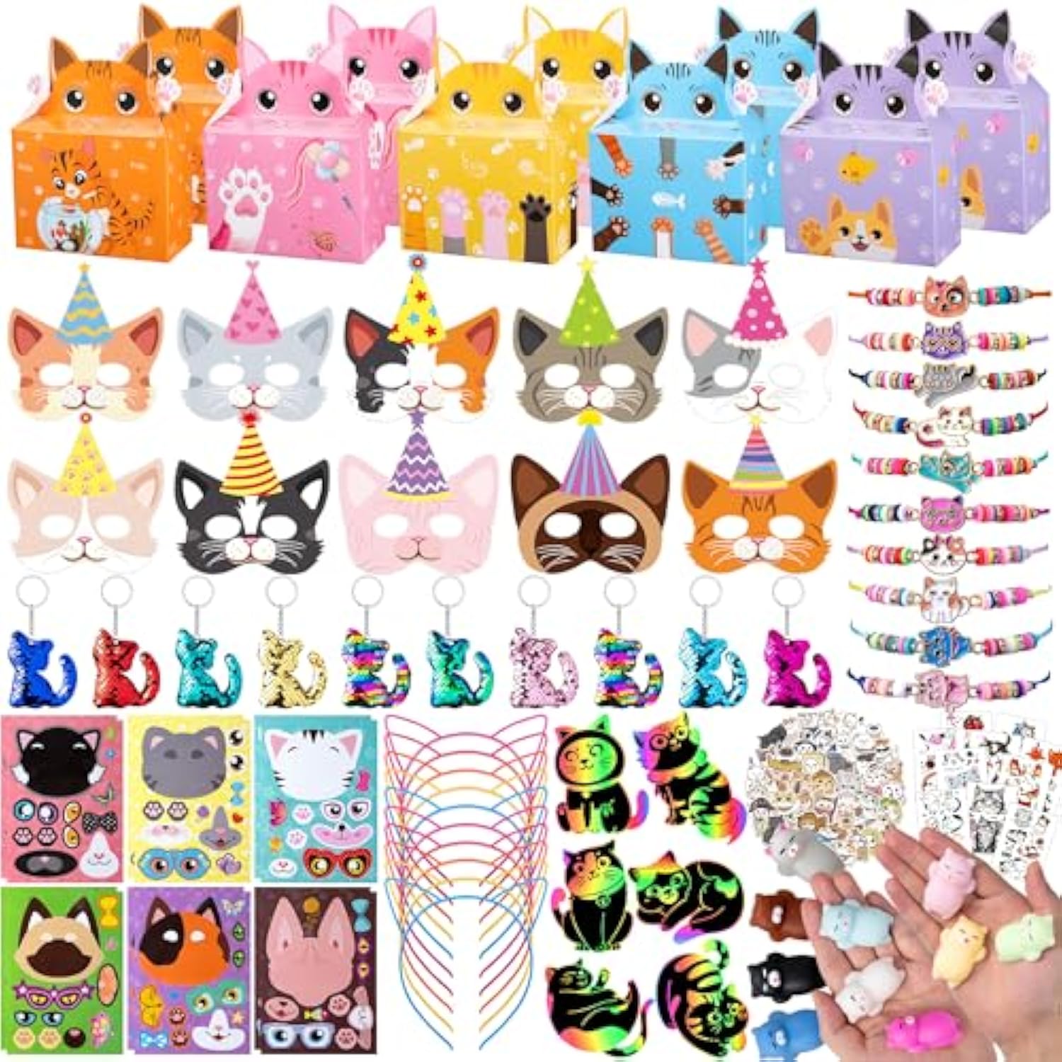 Cat Party Favors For Kids - Cat Themed Birthday Party Supplies Cat Toys Goodie Bag Stuffers Fillers