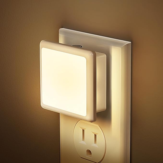 2 Pack Plug In LED Night Lights Dusk to Dawn Sensor Soft White Nightlight for Hallway Bathroom
