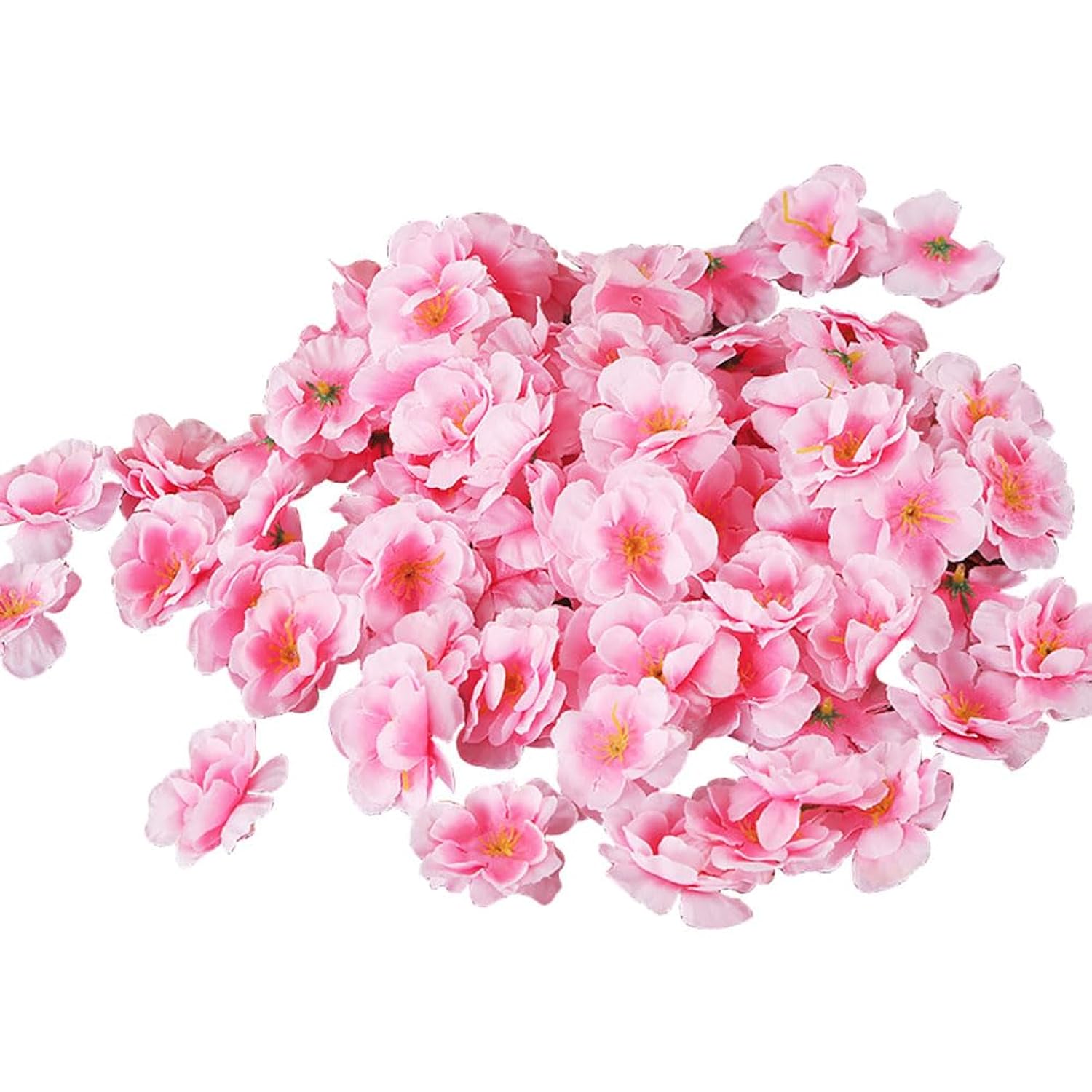 100 Pcs Artificial Cherry Blossoms Heads Silk Peach Flowers Faux Flower Heads Fake Small Flowers Floral Head Decors Party Decoration Flowers