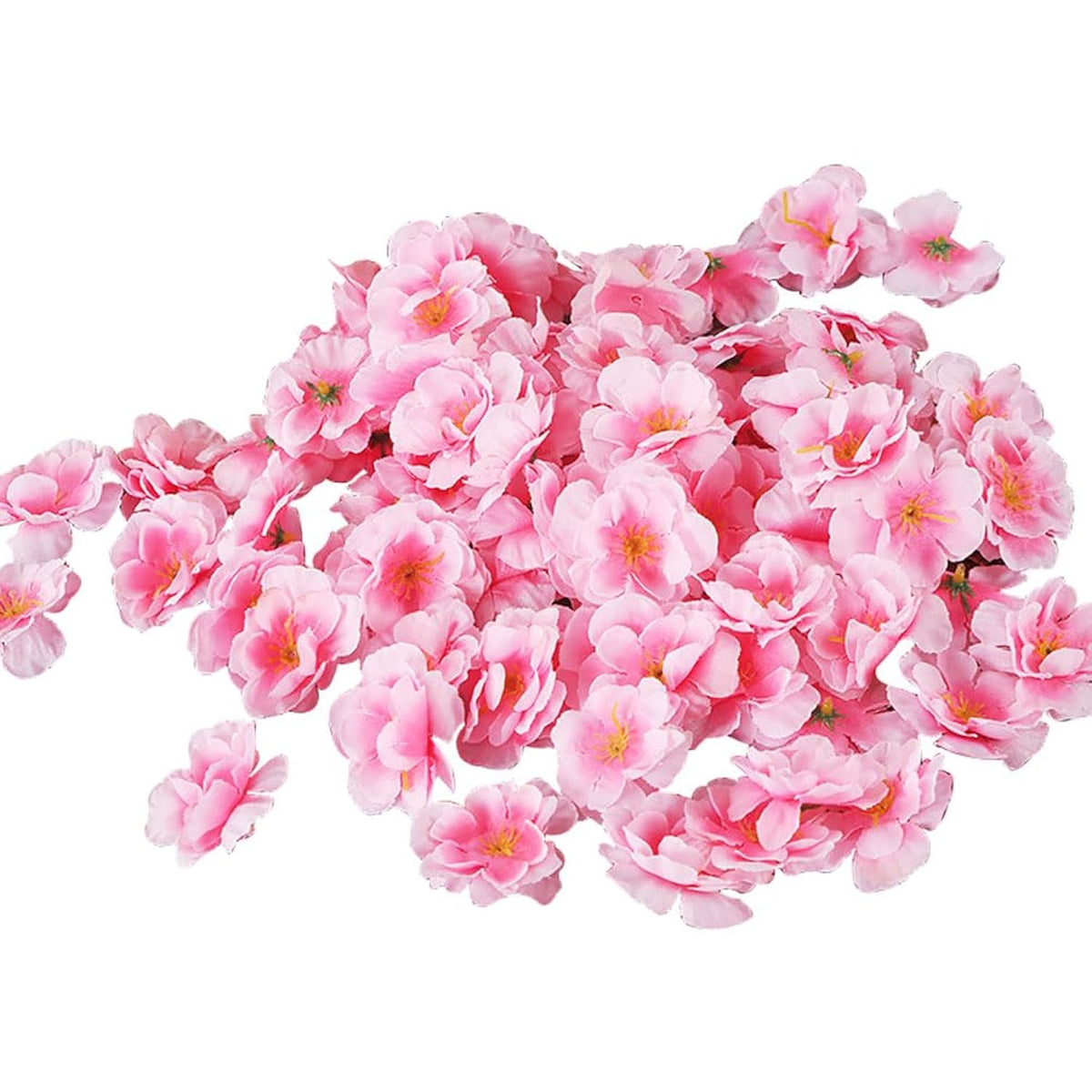 100 Pcs Artificial Cherry Blossoms Heads Silk Peach Flowers Faux Flower Heads Fake Small Flowers Floral Head Decors Party Decoration Flowers