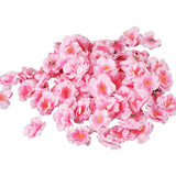 100 Pcs Artificial Cherry Blossoms Heads Silk Peach Flowers Faux Flower Heads Fake Small Flowers Floral Head Decors Party Decoration Flowers