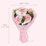 Crochet Flower Bouquet, 3 Flowers Crochet Graduation Flower Bouquet, Knitted Bouquet, Roses, Preserved Flower For Mother'S Day, Valentine'S Day, Birthday (Pink)