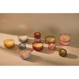 Paddywax Scented Candles Vintage Style Ripple Hand Blown Glass Collection Luxury Artisan Candle, 4.5-Ounce, Lavender - Salted Iris