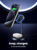 2 in 1 MagSafe Compatible Wireless Charging Stand for iPhone 12 to 17 and AirPods