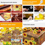Sunflower Party Decor Kit with Balloons, Banner, Tablecloth & Garland for Birthday/Wedding