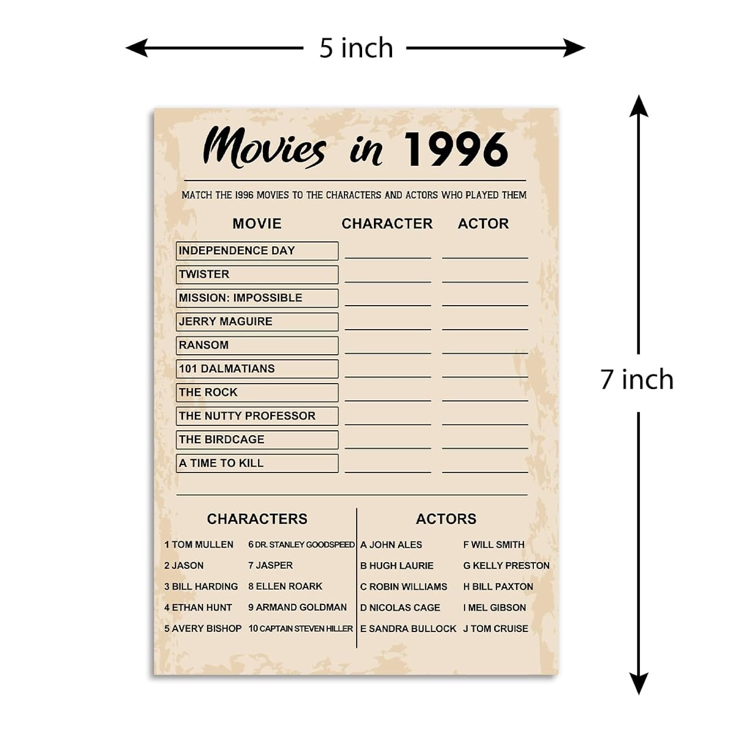 30Th Birthday Party Games, Movies In 1996 Games, Birthday Party Supplies For Adults, Fun 1996S Party Game?Pack Of 30 Cards