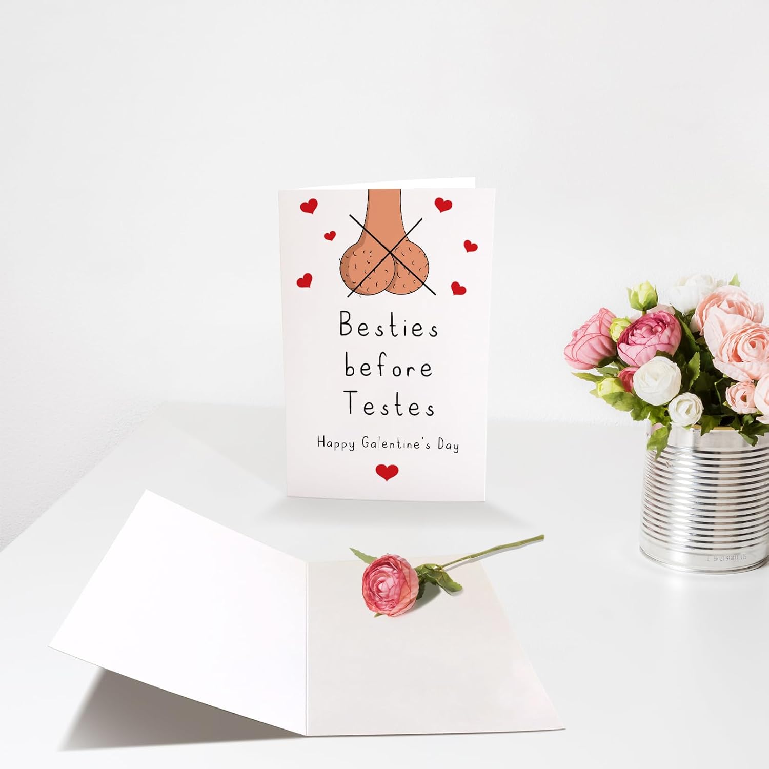 Funny Galentines Day Card For Bestie Sister, Rude Galentine'S Day Card For Best Friend, Cheeky Happy Galentine'S Day Gifts For Her Women, Besties Before Testes