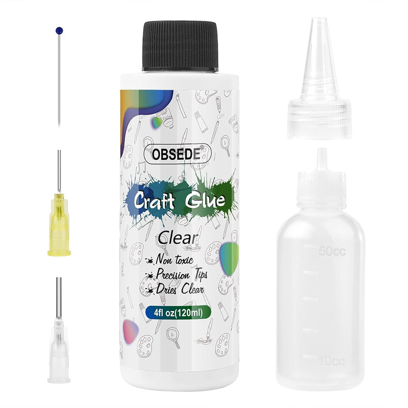 Craft Glue Dries Clear Art Adhesive 4Fl Oz/120Ml With Fine Metal Tip Bottle Ap