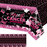 3 Pieces Breast Cancer Table Cloth, Breast Cancer Awareness Decorations