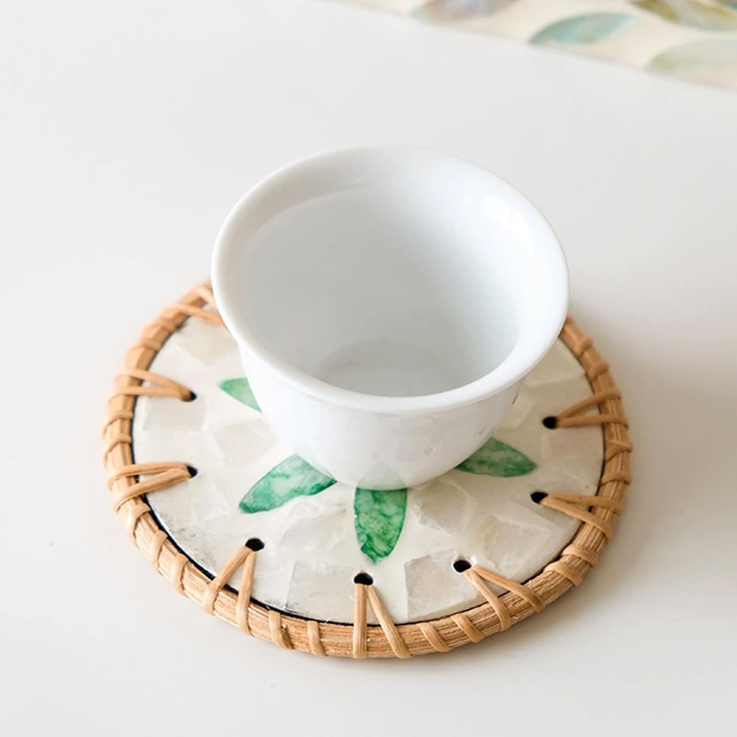 Handwoven Rattan Coasters Set Of 7 - Natural Fiber Table Protectors, Heat Resistant & Eco-Friendly For Coffee, Wine, Hot Pots (Boho Home Decor)