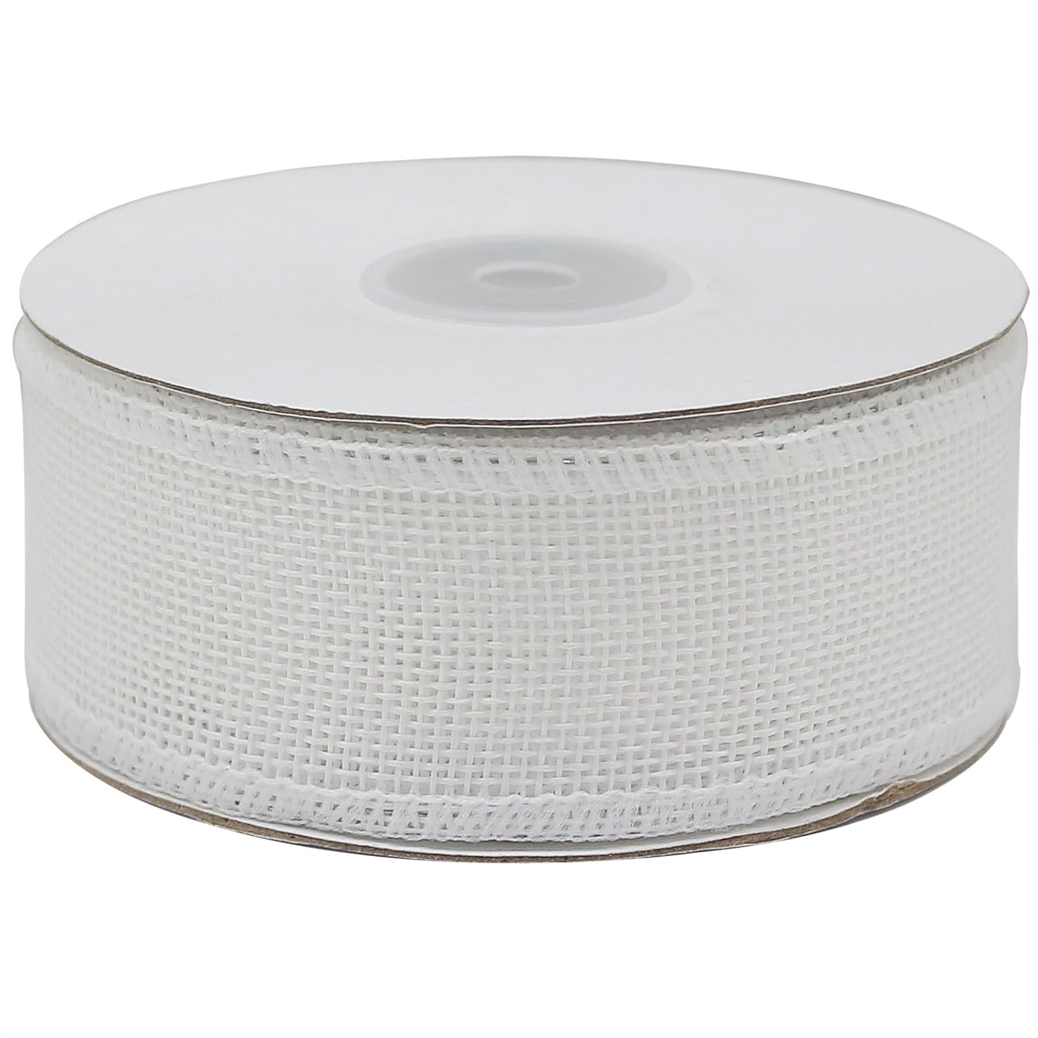 White Burlap Wired Ribbon,1-1/2 Inch X 10 Meters Fabric Wired Edge Ribbon For Party Decorations, Tree Decoration,Outdoor Decoration, Christmas Decoration, Diy Wreath Craft, Gift Wrapping.