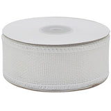 White Burlap Wired Ribbon,1-1/2 Inch X 10 Meters Fabric Wired Edge Ribbon For Party Decorations, Tree Decoration,Outdoor Decoration, Christmas Decoration, Diy Wreath Craft, Gift Wrapping.