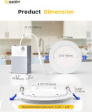 12 Pack 4 Inch Dimmable LED Recessed Ceiling Lights 2700K-5000K 9W High Brightness