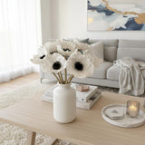 Artificial Poppy Flowers 8 Pcs 10 Inch White – Real Touch Latex Poppies For Home Décor, Living Room Decor, Wedding Bouquets, Party Decoration