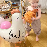 8Pcs Walking Chicken Animal Balloons,White And Black Chicken Walking Balloons Animals Birthday Party Decorations Supplies