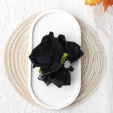 Black Rose Wrist Corsage And Boutonniere Set Rose Corsage Wristlet For Wedding Prom Party Homecoming Decoration Set Of 2 (Black)