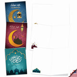 - 20 Assorted Blank Eid Mubarak Notes Box Set 4 X 5.12 Inch With Envelopes (10 Designs, 2 Each) Muslim Holiday Cards Eid Mubarak Am7035Rdb-B2X10