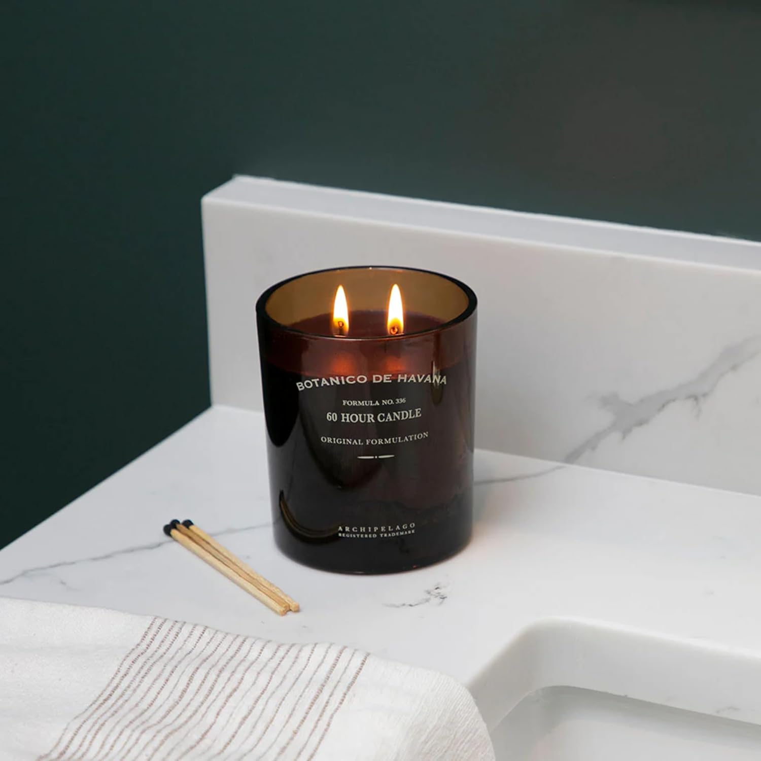 Archipelago Botanicals Botanico De Havana Glass Boxed Candle, Bergamot, Tobacco Flower and Ylang Ylang Scent, Lead-Free Candle Wicks, Burns Approx. 60 Hours (10 oz)