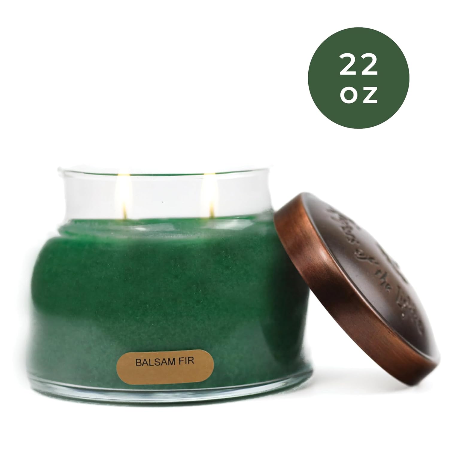 A Cheerful Giver - Balsam Fir Mama Scented Glass Jar Candle (22oz) with Lid & True to Life Fragrance Made in USA
