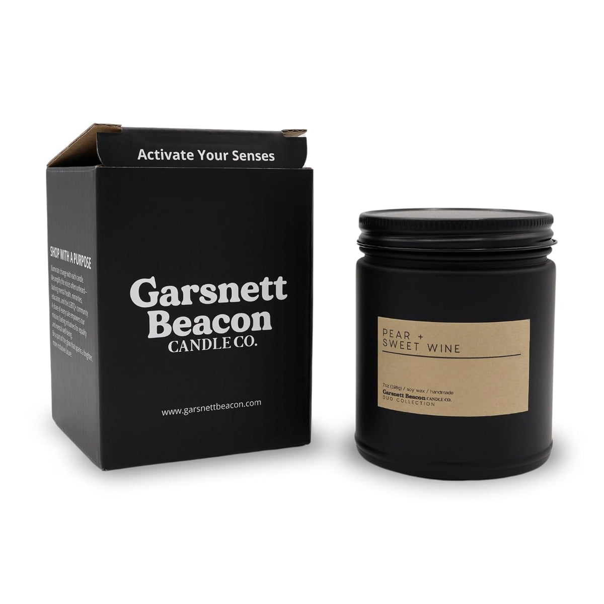 Pear & Sweet Wine | Luxury Scented Matte Black Jar Soy Candle With Box | Hand Poured In The Us | Highly Scented & Long Lasting