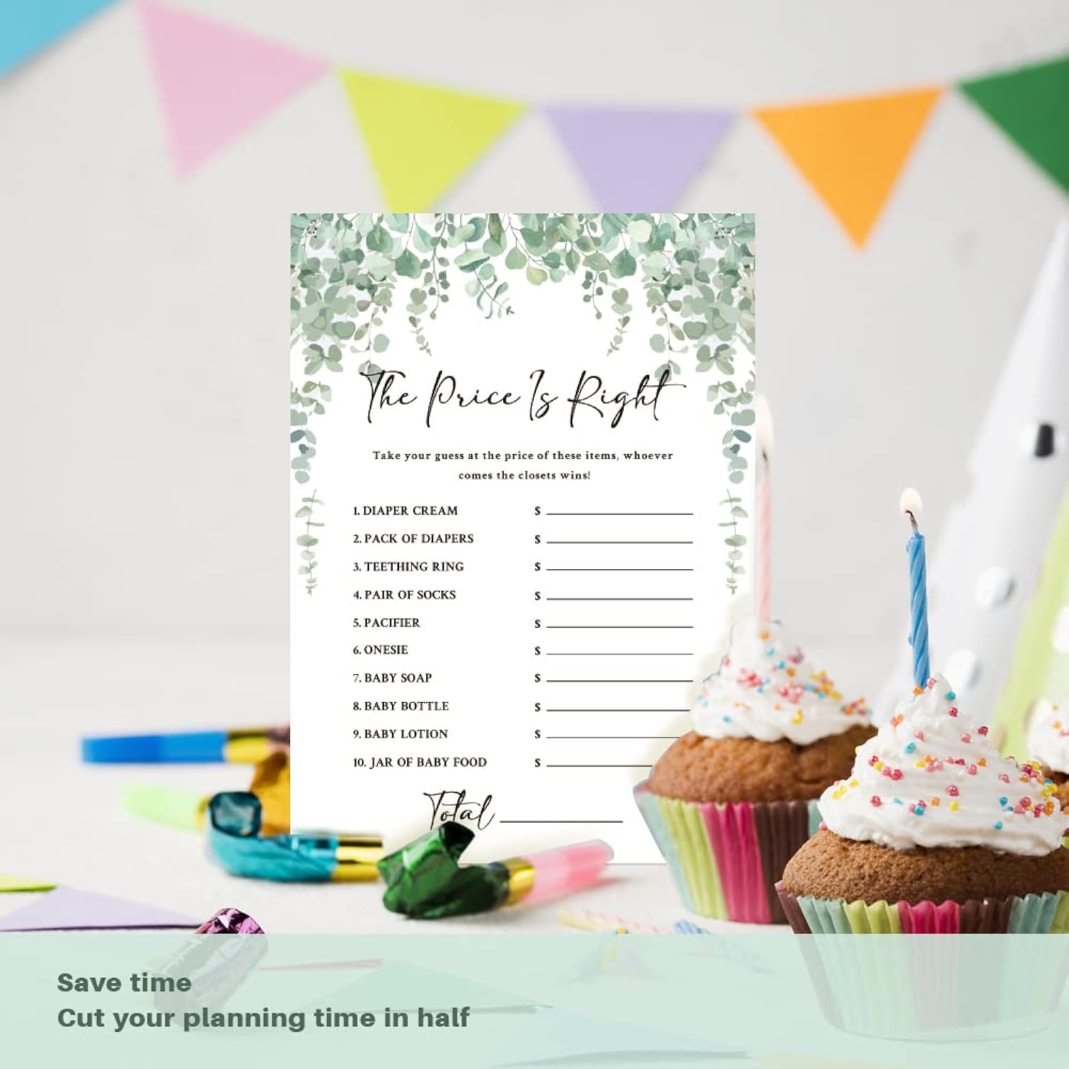Baby Shower Games Price Is Right, Jungle Games Card, Gender Reveal Party Supplies, Baby Shower Party Supplies, Guess The Price - Set Of 30