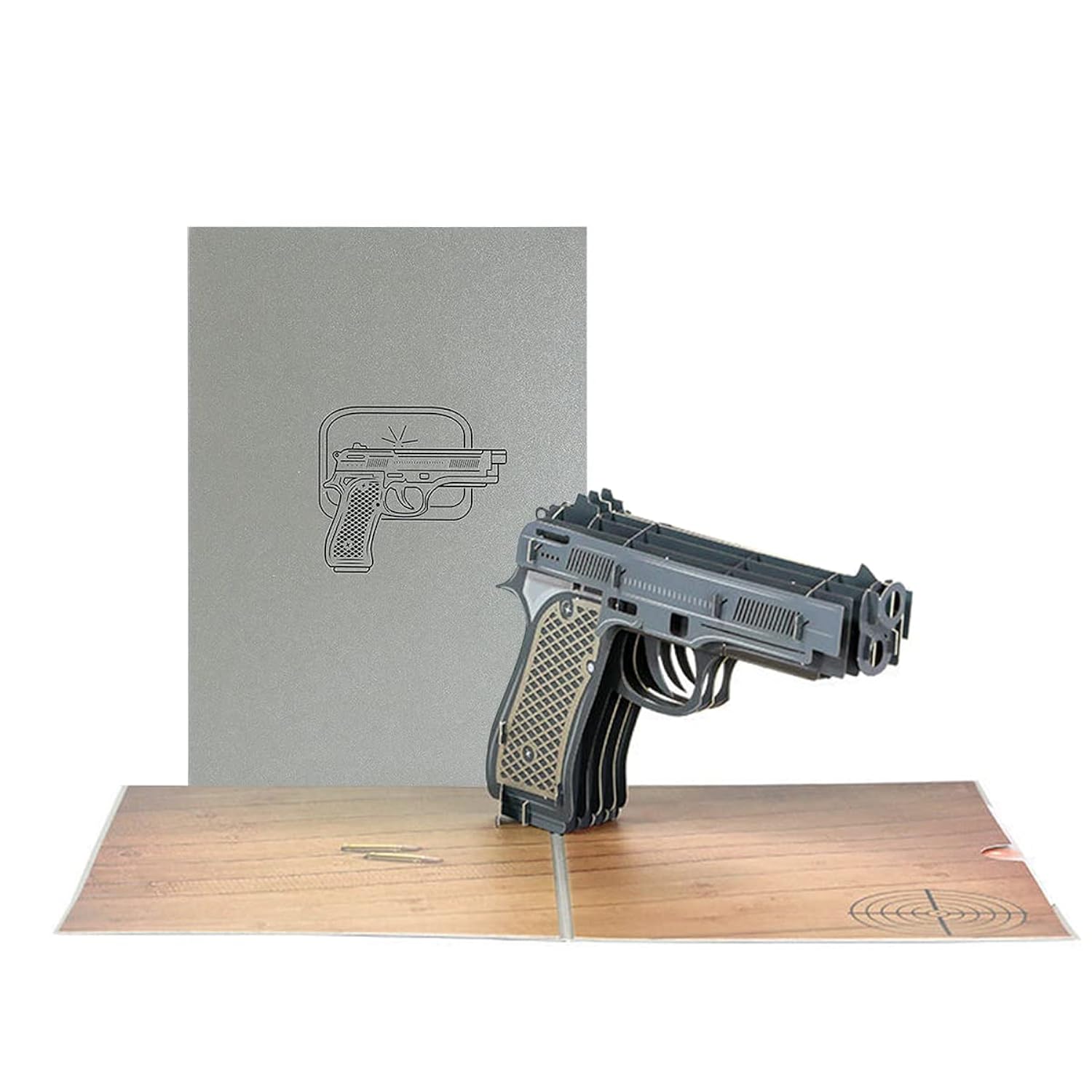 Sharpshooter Gun Pop Up Cards, 3D Handmade Greeting Card With Envelope For Birthday Anniversary Men Boy Classmates Father Husband Son Kids Friend