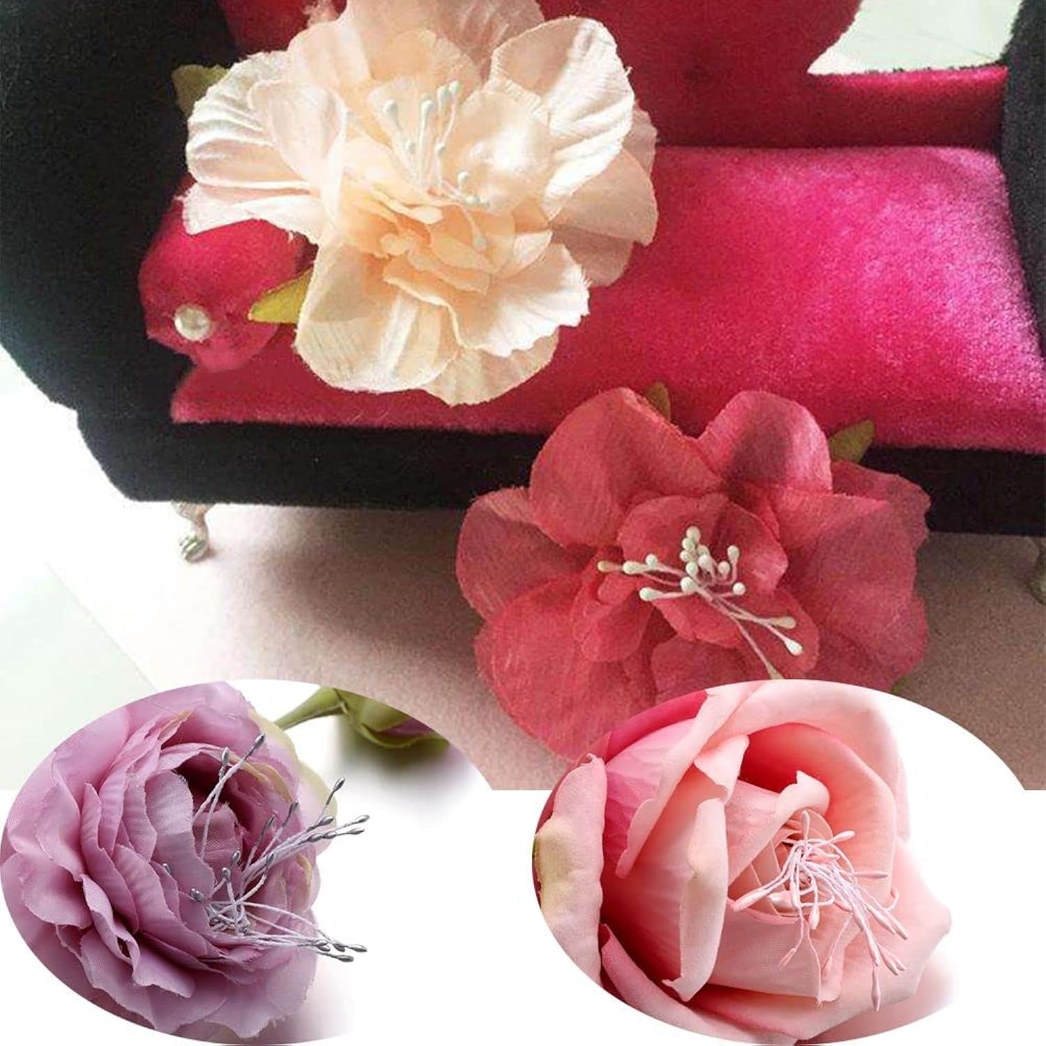 3200Pcs Artificial Matte Flower Stamen, 8 Colors Mini Flower Double Heads Pistil, Diy Floral Craft