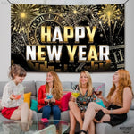 , Xtralarge Happy New Year Banner - 72X44 Inch | Happy New Years Banner For New Years Eve Party Supplies 2024 | New Years Backdrop For Happy New Year Decorations 2024 | Nye Decorations 2024