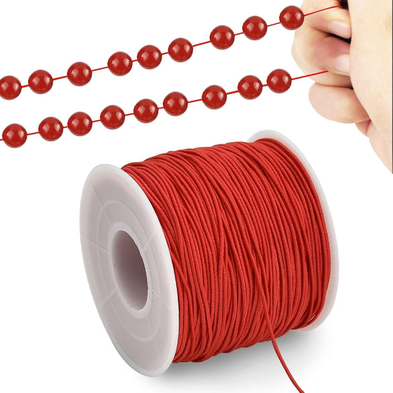 1Mm X 110 Yards Red Elastic String For Bracelet Jewelry Making, Stretchy Cord