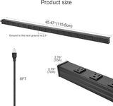 Heavy Duty Metal Power Strip with 16 Outlets 6FT Extension Cord 15A 1875W Wall Mount Black