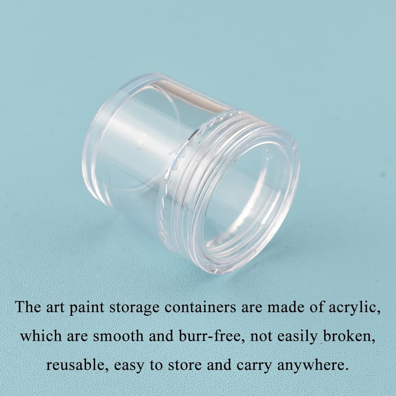 8Pcs 10Ml/0.35Oz Clear Acrylic Empty Paint Container Mini Paints Pot Slime Containers Paint Slime Cup Airtight Paints Storage Bead Craft Storage Container With Lids For Kid Classroom Art Craft