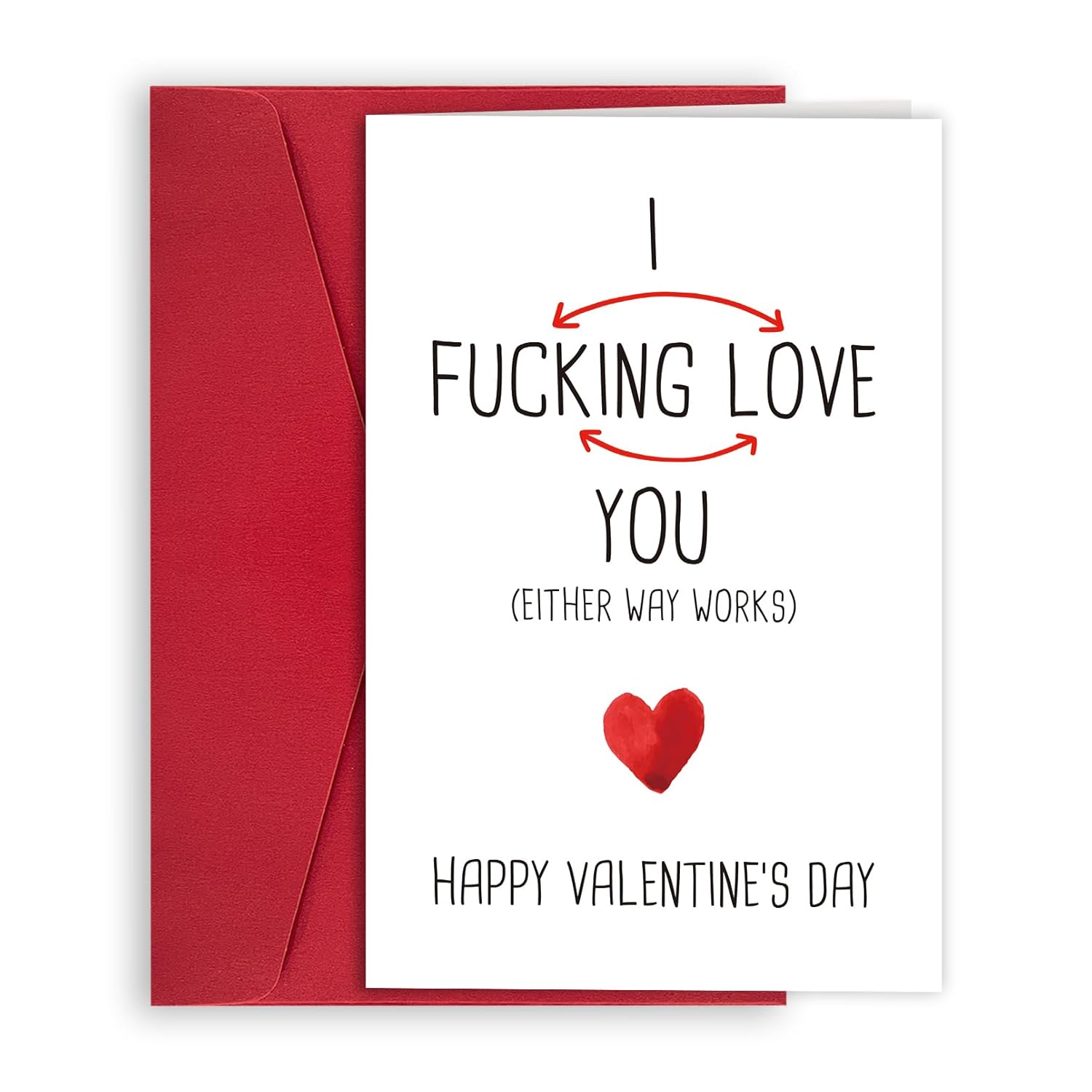Funny Valentines Day Cards For Him Her, Adult Valentines Day Cards For Husband Wife, Naughty Anniversary Card For Couples, Rude Valentines Day Gifts For Boyfriend Girlfriend, I Fucking Love You