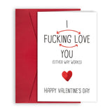 Funny Valentines Day Cards For Him Her, Adult Valentines Day Cards For Husband Wife, Naughty Anniversary Card For Couples, Rude Valentines Day Gifts For Boyfriend Girlfriend, I Fucking Love You