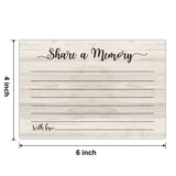 Share A Memory Cards, 50 Cards, Memory Card For Celebration Of Life, Graduation, Wedding, Retirement, Going Away Party, 4 X 6 Inch, Wood Grain