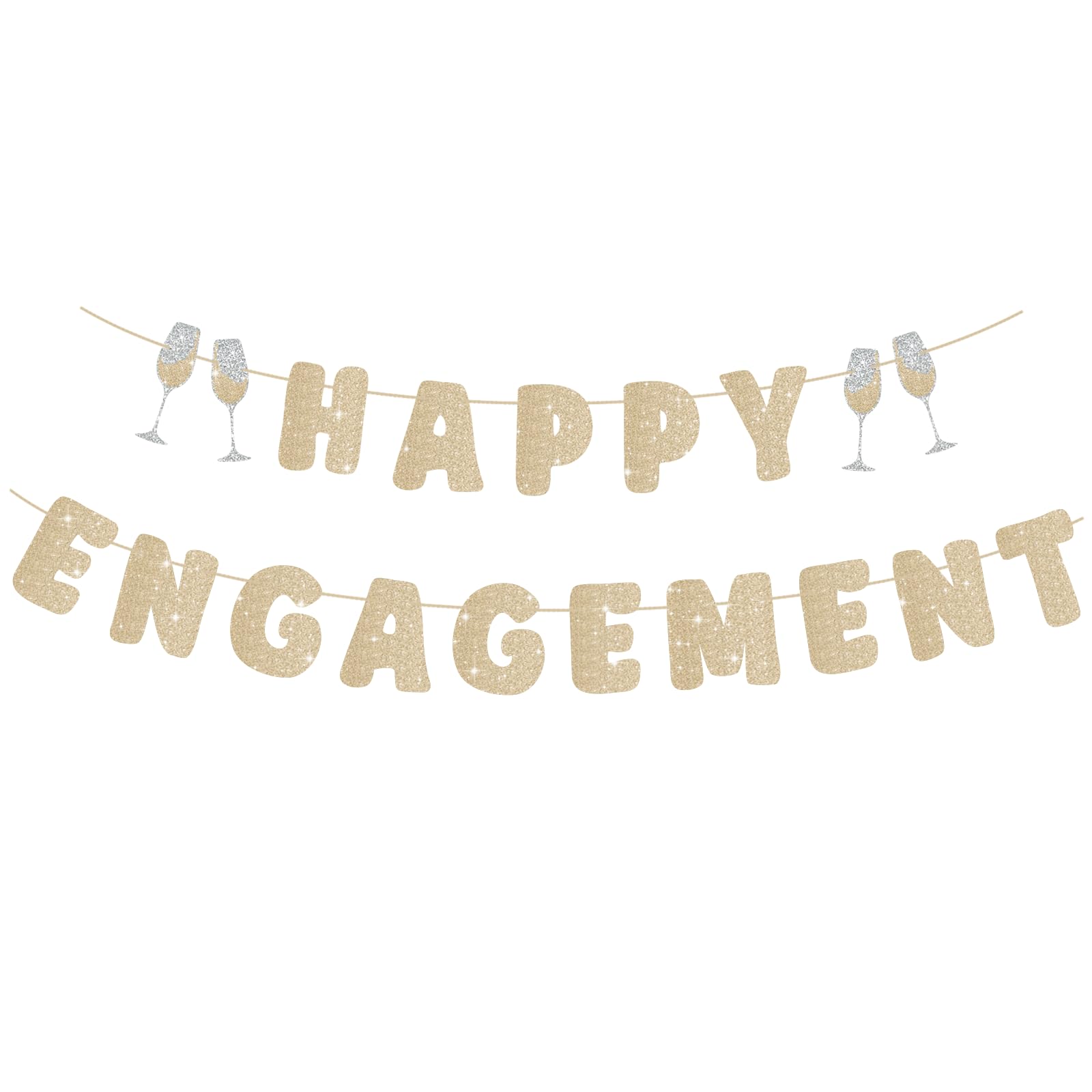 Engagement Party Decorations, Pre-Strung Happy Engagement Banner