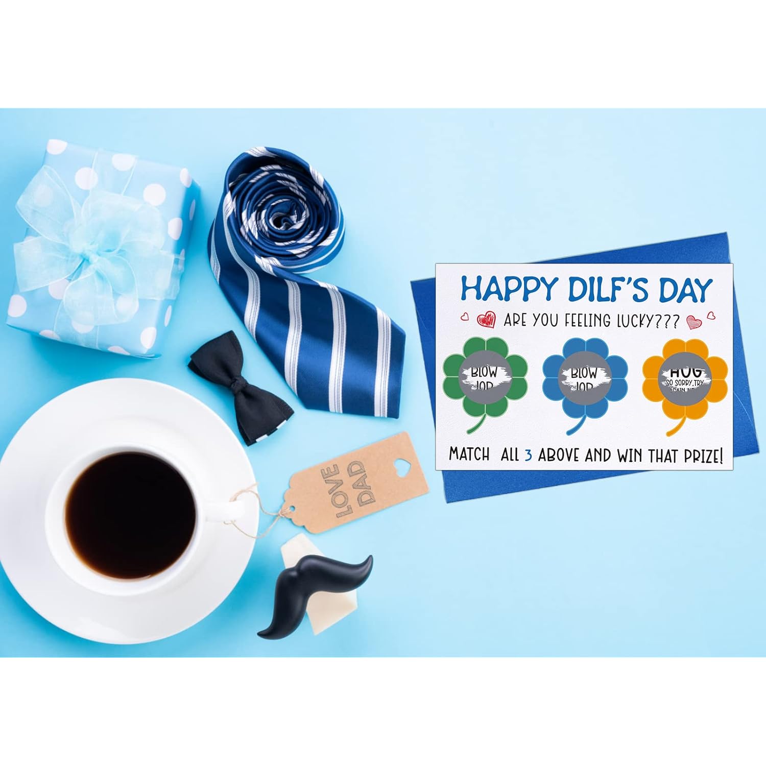 Naughty Fathers Day Card - Funny Scratch Off Fathers Day Card With Envelope Happy Dilfs Day Gift Cards Valentines Day Gift For Boyfriend Husband From Wife