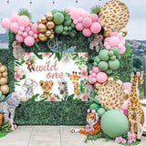 113pcs Sage Green Balloon Garland & Backdrop Safari Jungle Theme Party Decor