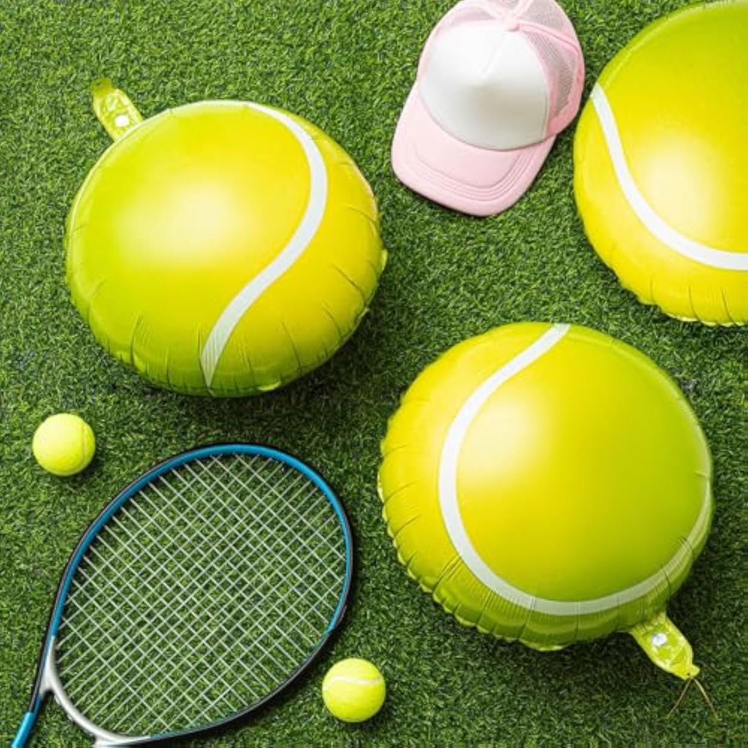 20-Pc 18-Inch Green Tennis Balloons Foil Decorations for Sports-Themed Parties