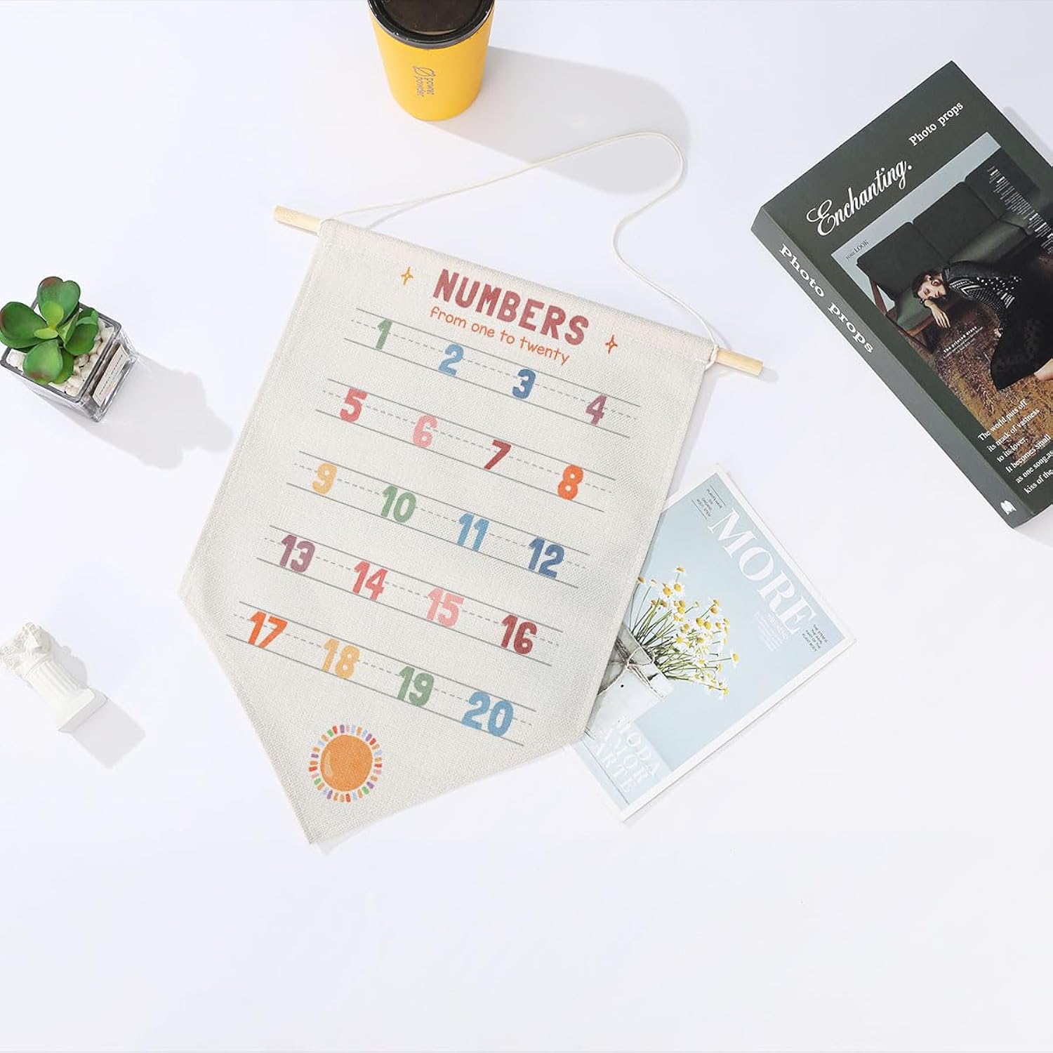 2 Pcs Rainbow Alphabet Numbers Wall Decor Homeschool Supplies Classroom Decor, Educational Wall Hanging Pennant Flag Banner Teacher Office Bedroom Home Decor Wall Art Christmas Birthday Gifts