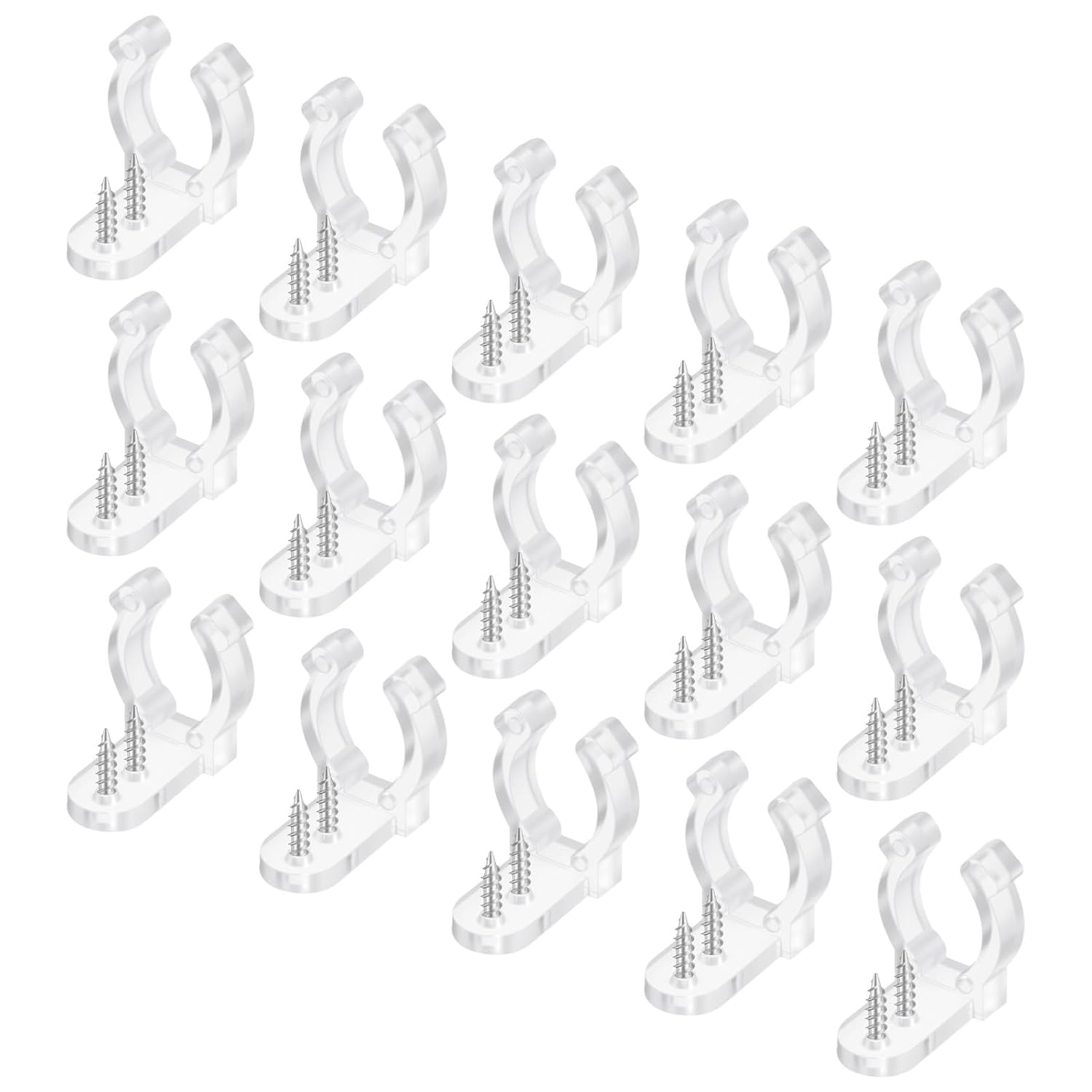 50Pcs Rope Light Clips Clear, Waterproof Led Strip Mounting Clips Holder With 100 Screws, Led Strip Light Clip For Outdoor Christmas Lights