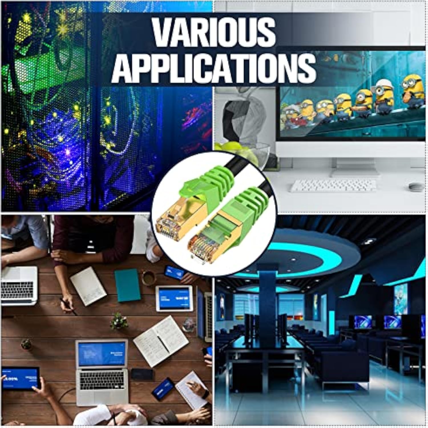 Cat8 Ethernet Cable 100Ft S/Ftp Outdoor&Indoor Heavy Duty High Speed Cat8 Lan