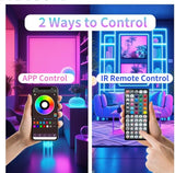 300FT RGB LED Strip Lights Music Sync Bluetooth App & Remote Control Bedroom Lights
