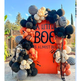 Halloween Balloon Garland Arch Kit 135pcs Burnt Orange Black Sand White Balloons Party Decorations
