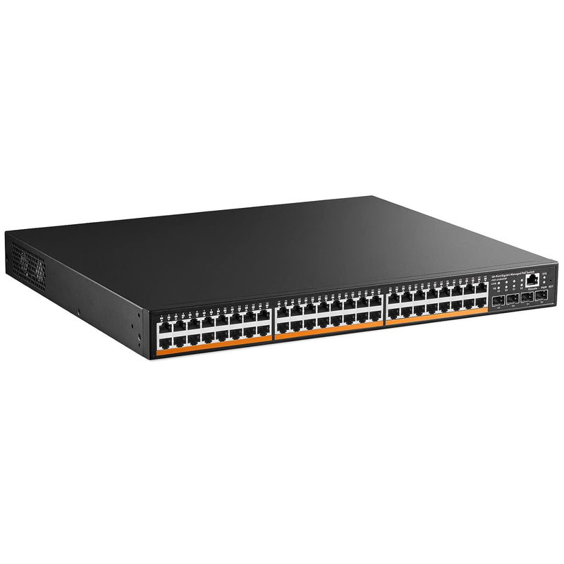 48 Port Poe Gigabit Managed Switch, 4X1G Sfp, Ieee802.3Af/At/Bt 600W, Vlan/Qos