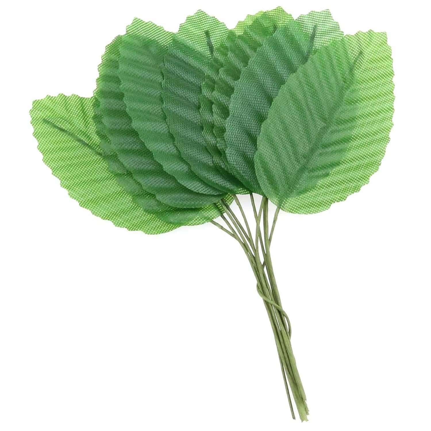 200 Pcs Artificial Silk Green Leaves Fake Faux Wired Single Leaves Diy Home Decorative Christmas Party Decoration Flowers Garland Wedding Decoration