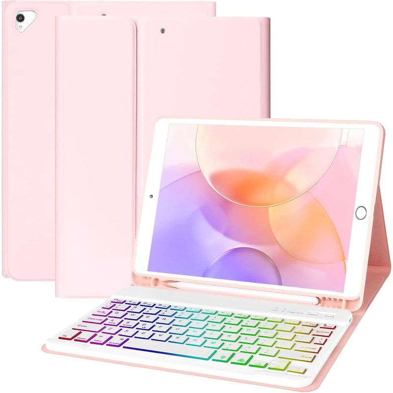 Ipad 9Th Generation Case Keyboard Ipad 8Th /7Th Gen, 7 Color Backlit Detachabl