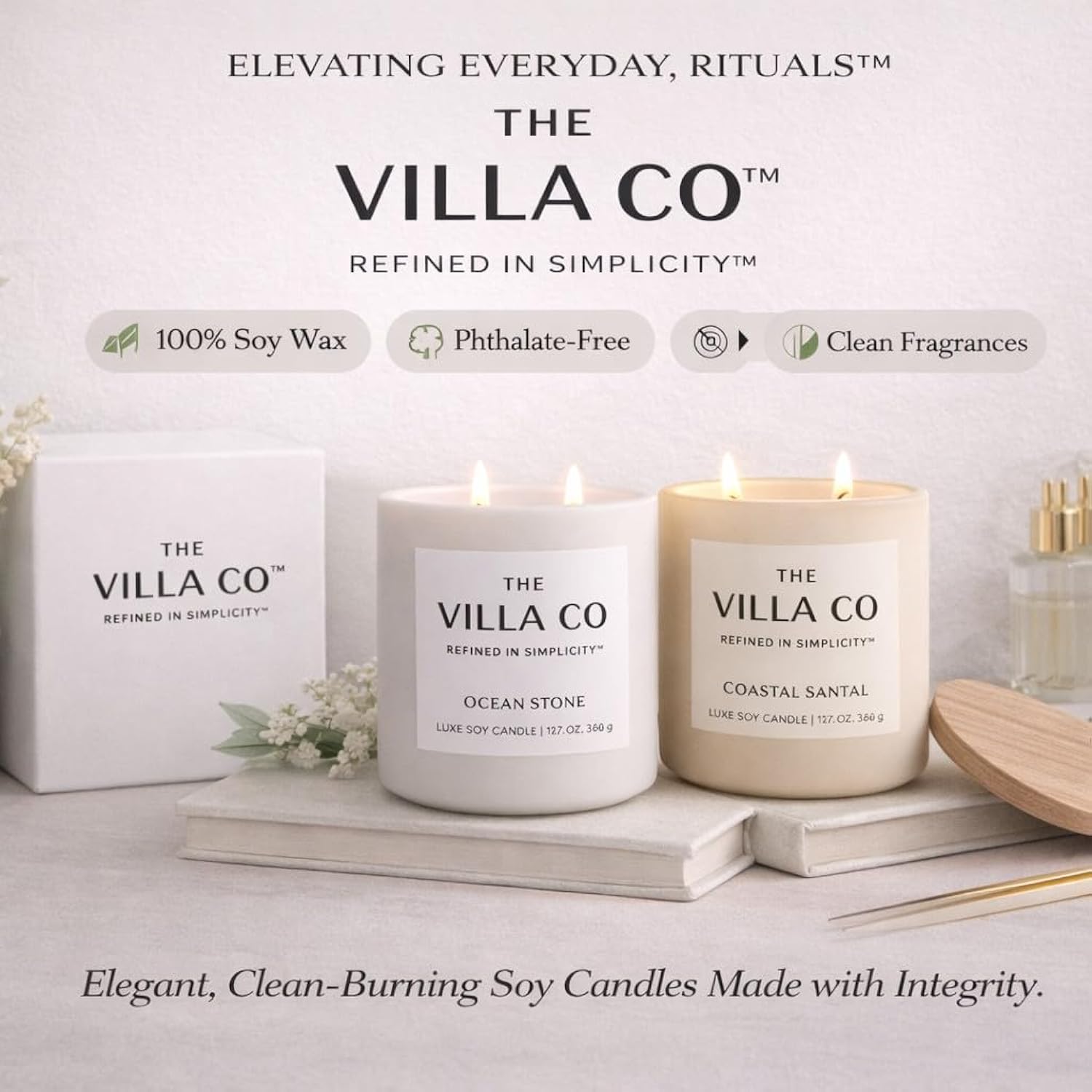 Velvet Plum | Scented Candle For Women & Men | Hand-Poured, Aromatic & Fragrant | 60 Hour Burn Time 12.7 Oz | Soy Based | Phthalate Free | Made In Usa